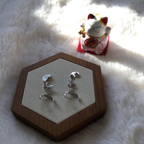 Charm Heart with Crystals Huggie Earrings - Picture 8 of 8